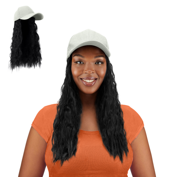 KHAKI CAP WITH HAIR (CLEARANCE)
